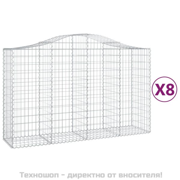 Габионни кошници арка 8 бр 200x50x120/140 см поцинковано желязо