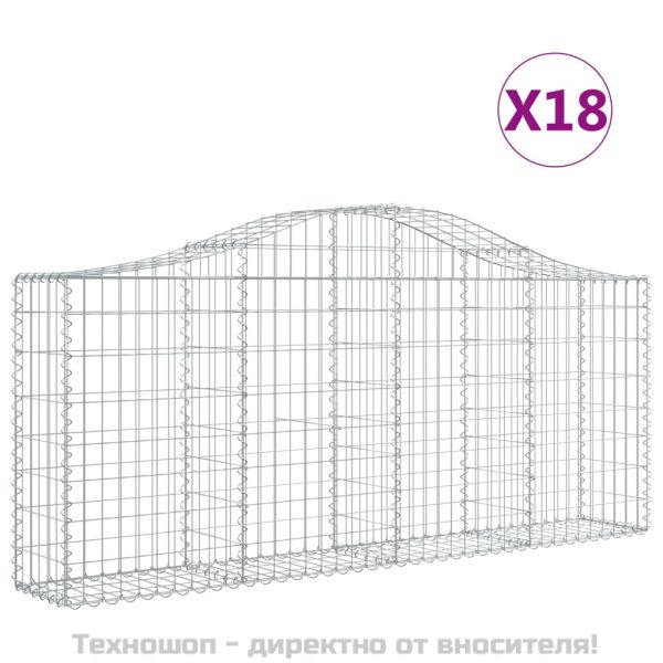 Габионни кошници арка 18 бр 200x30x80/100 см поцинковано желязо