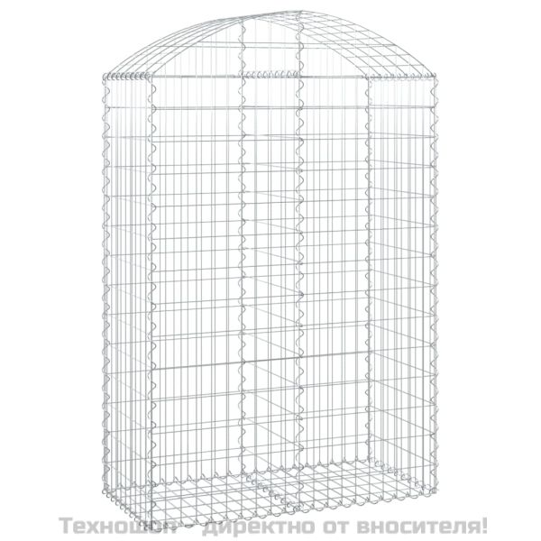 Дъговидна габионна кошница 100x50x140/160 см поцинковано желязо