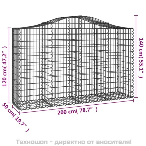 Габионни кошници арка 4 бр 200x50x120/140см поцинковано желязо