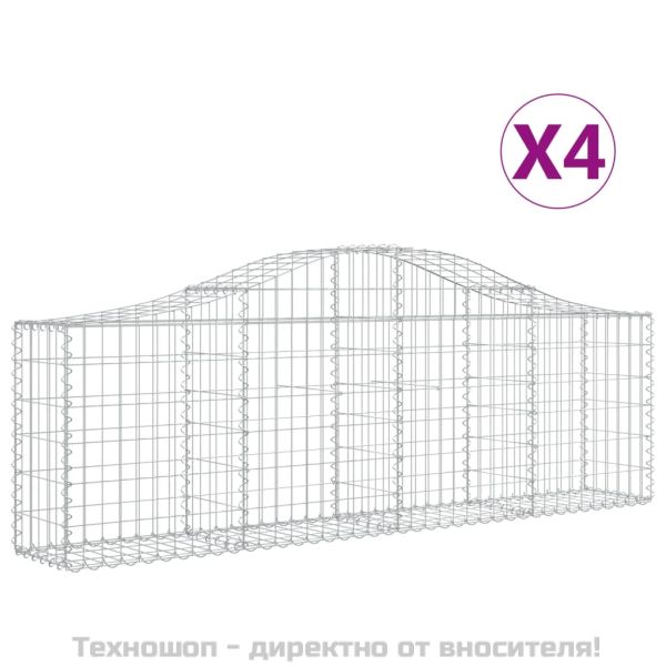 Габионни кошници арка 4 бр 200x30x60/80 см поцинковано желязо