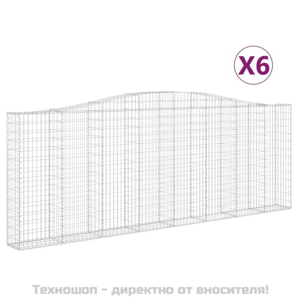 Габионни кошници арка 6 бр 400x30x140/160 см поцинковано желязо