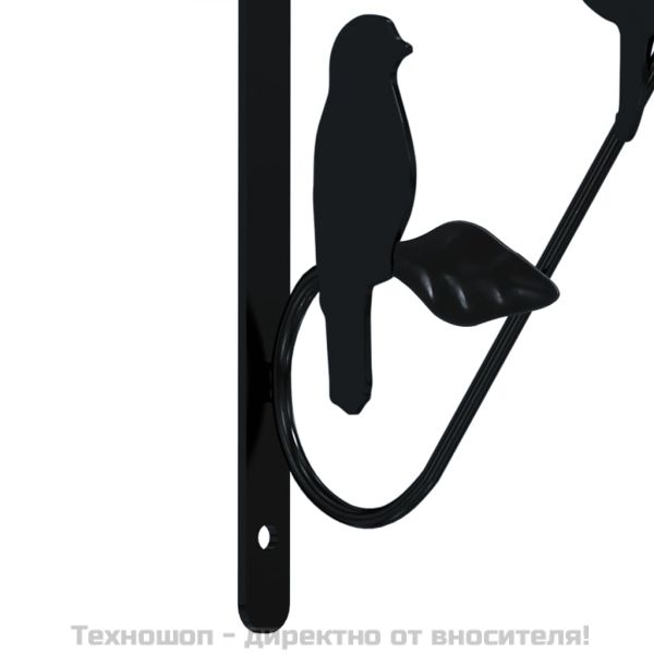 Стенна стойка за висящи саксии 4 бр черни стомана