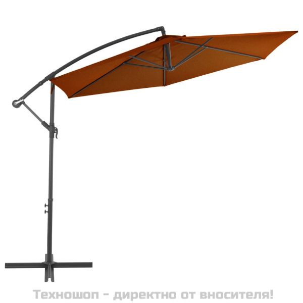 Конзолен градински чадър с алуминиев прът, теракота, 300 см