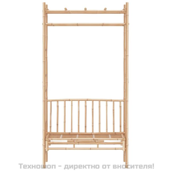 Градинска пейка с пергола, 116 см, бамбук
