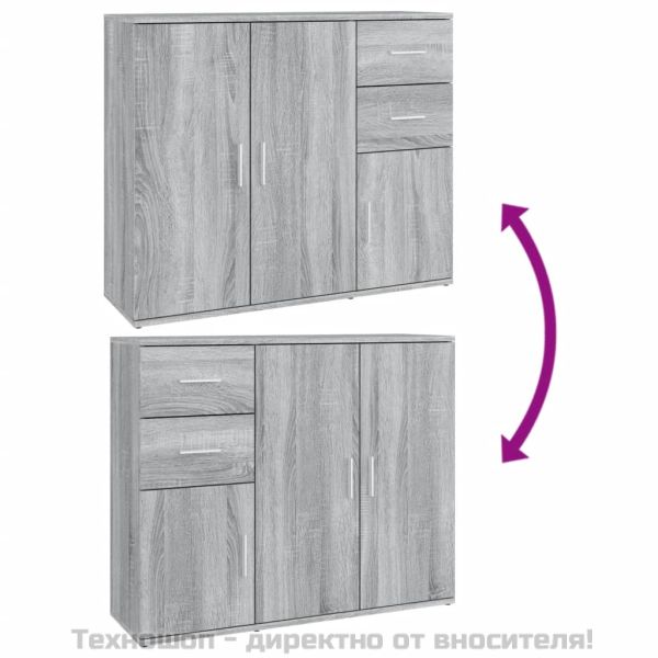 Сайдборд, сив сонома, 91x29,5x75 см, инженерно дърво