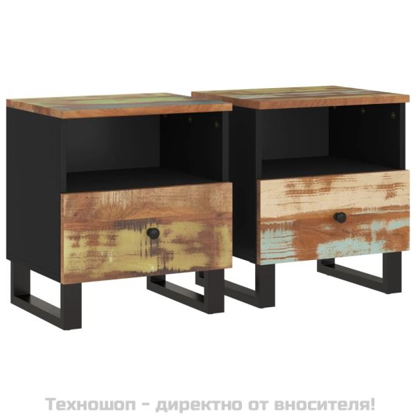 Нощни шкафчета, 2 бр, масивно регенерирано и инженерно дърво