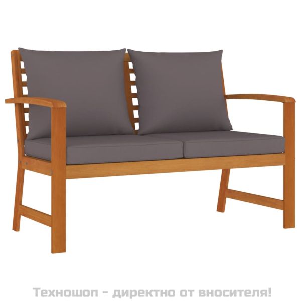 Градински трапезен комплект 9 части с възглавници акация масив