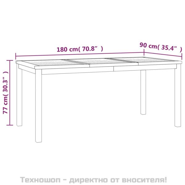 Градински трапезен комплект, 3 части, тиково дърво масив