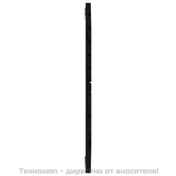 Стенна табла за спалня, черна, 141x3x91,5см, борово дърво масив