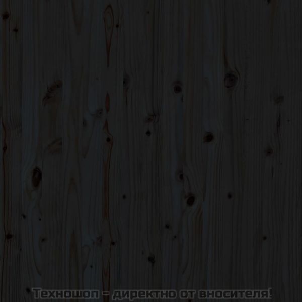 Стенна табла за спалня, черна, 141x3x91,5см, борово дърво масив