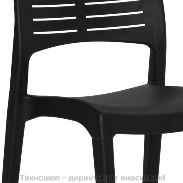 Градински столове, 2 бр, антрацит, полипропилен