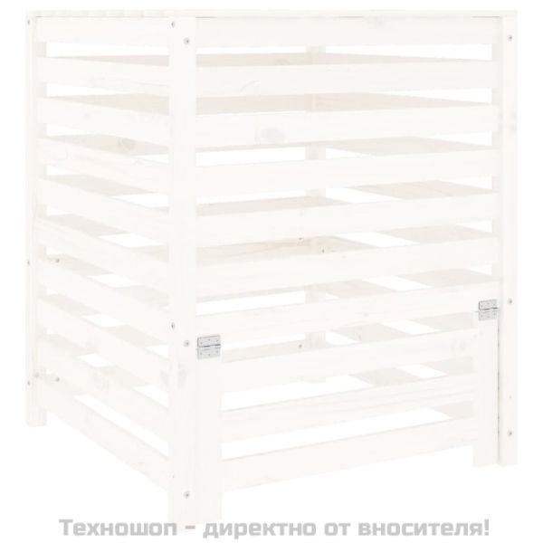 Компостер, бял, 82,5x82,5x99,5 см, борово дърво масив
