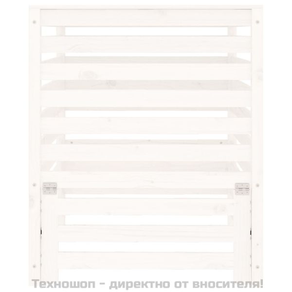 Компостер, бял, 82,5x82,5x99,5 см, борово дърво масив