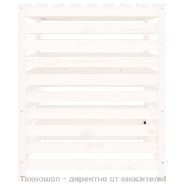 Компостер, бял, 82,5x82,5x99,5 см, борово дърво масив