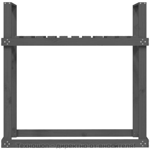 Поставка за дърва за огрев сива 110x35x108,5 масивно дърво бор