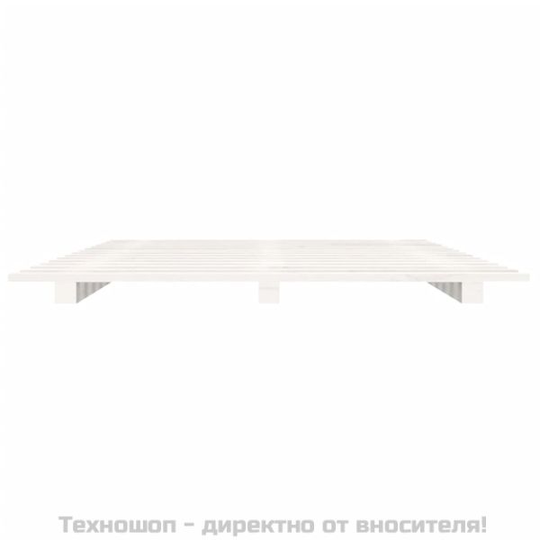 Рамка за легло, бяла, 120х200 см, бор масив
