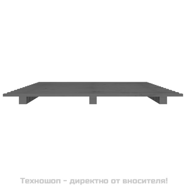 Рамка за легло, сива, 120х200 см, бор масив