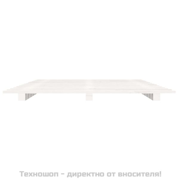 Рамка за легло, бяла, бор масив, 150x200 cм