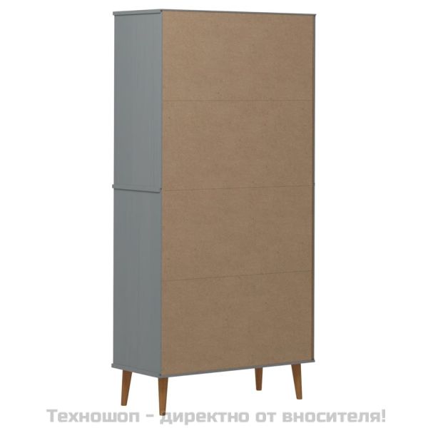 Етажерка за книги MOLDE сива 85x35x170,5 см масивно дърво бор