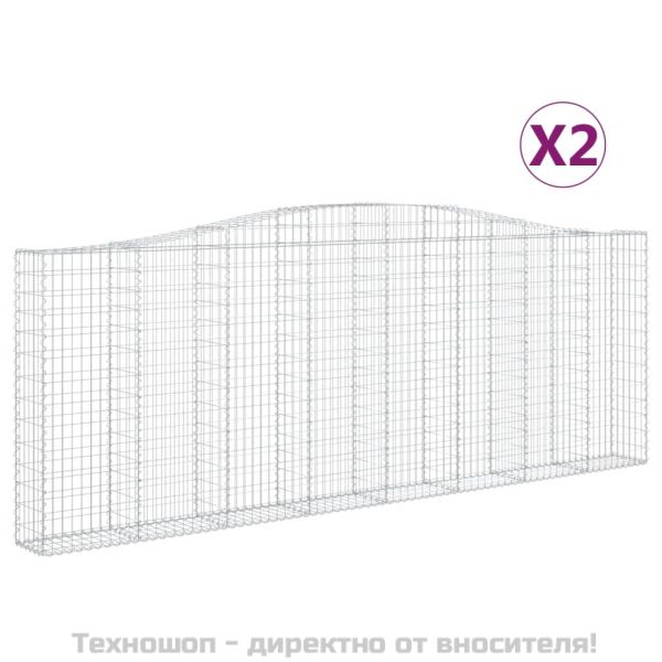 Габионни кошници арка 2 бр 400x30x140/160 см поцинковано желязо