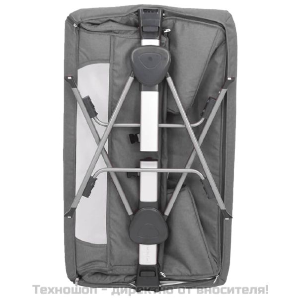 Бебешко легло с матрак, тъмносив, ленен плат