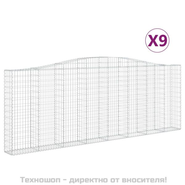 Габионни кошници арка 9 бр 400x30x140/160 см поцинковано желязо