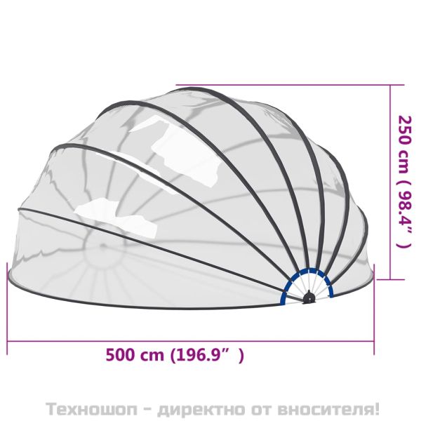 Купол за басейн 500x250 см