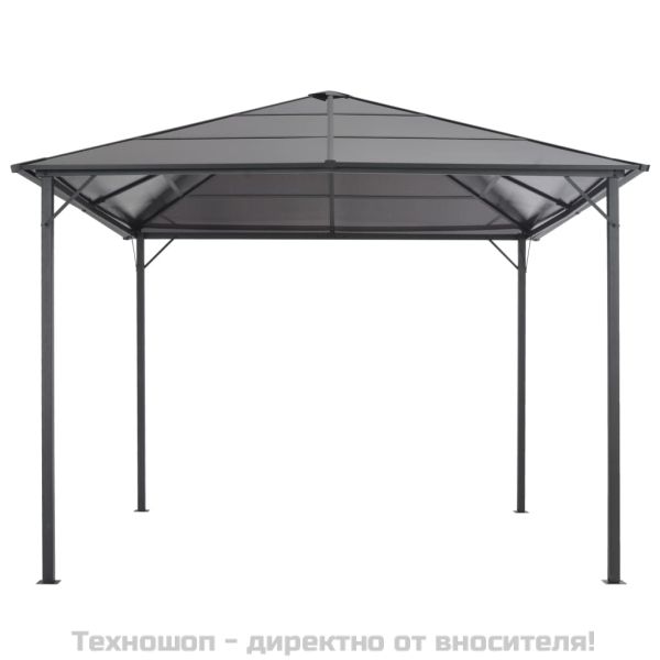 Шатра с покрив, алуминий, 3х3 м, антрацит