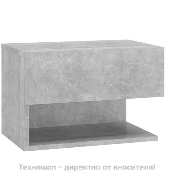 Нощно шкафче за стенен монтаж, бетонно сиво