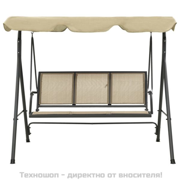 Градинска люлка с навес, антрацит и пясък