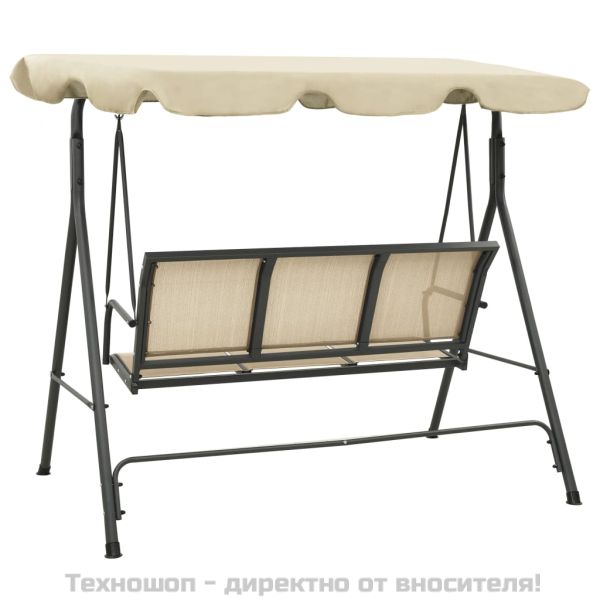 Градинска люлка с навес, антрацит и пясък