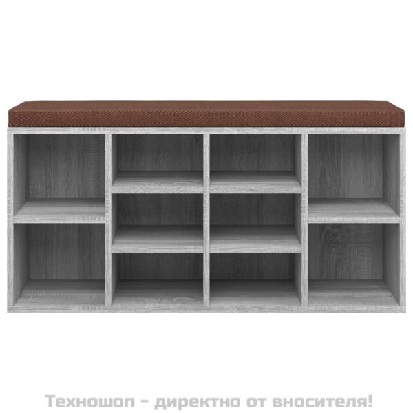 Шкаф за обувки, сив сонома, 103x30x48 см, инженерно дърво