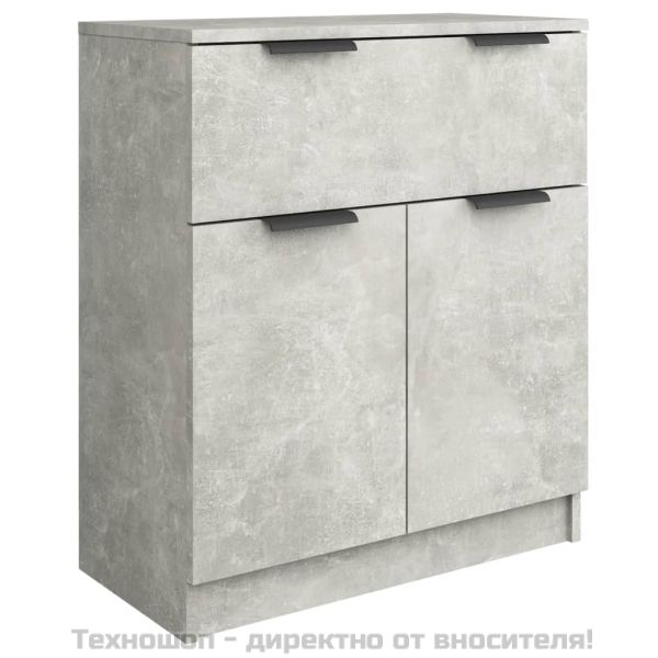 Сайдборд, бетонно сив, 60x30x70 см, инженерно дърво