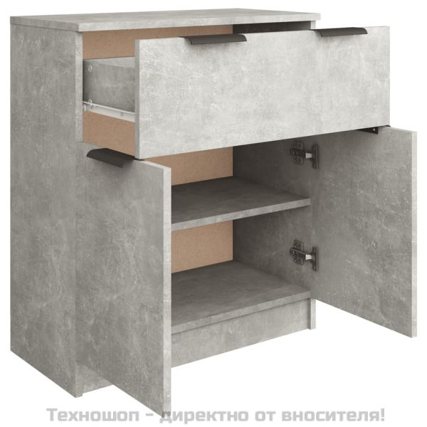 Сайдборд, бетонно сив, 60x30x70 см, инженерно дърво