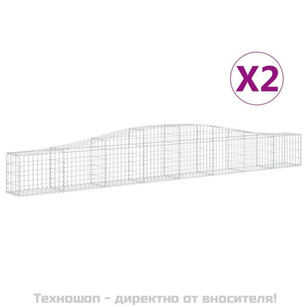 Габионни кошници арка 2 бр 400x30x40/60 см поцинковано желязо