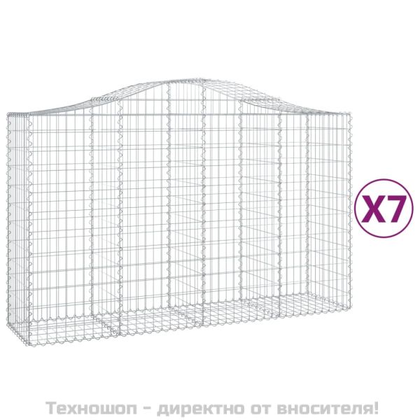 Габионни кошници арка 7 бр 200x50x120/140 см поцинковано желязо