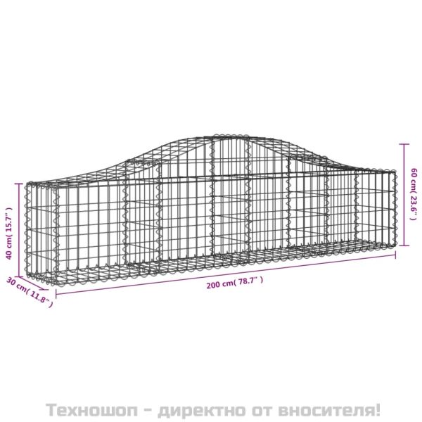 Габионни кошници арка 4 бр 200x30x40/60 см поцинковано желязо