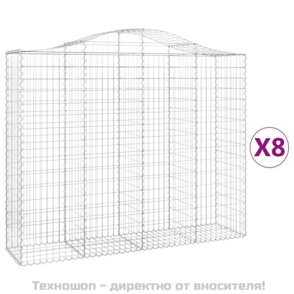 Габионни кошници арка 8 бр 200x50x160/180 см поцинковано желязо