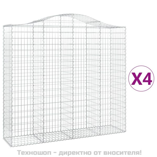 Габионни кошници арка 4 бр 200x50x180/200 см поцинковано желязо