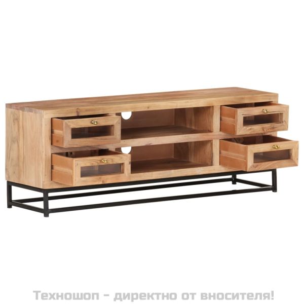 ТВ шкаф, 110x30x40 cм, акациево дърво масив