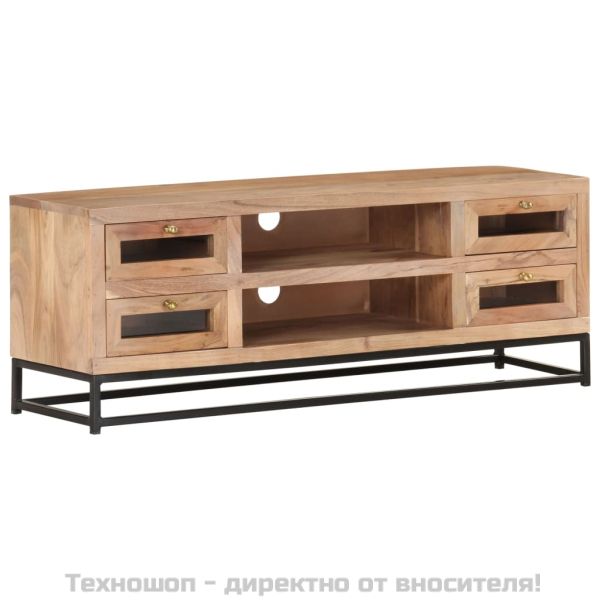 ТВ шкаф, 110x30x40 cм, акациево дърво масив