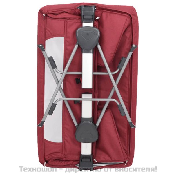 Бебешко легло с матрак, червено, ленен плат