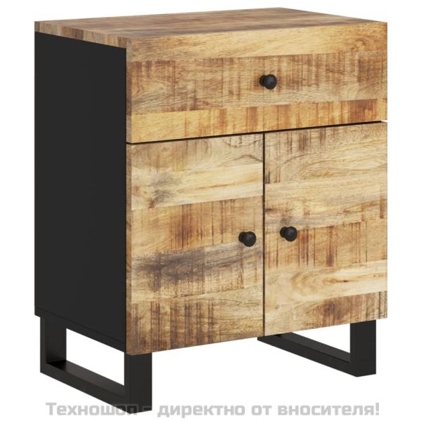 Нощно шкафче, 50x33x60 см, масивно манго и инженерно дърво