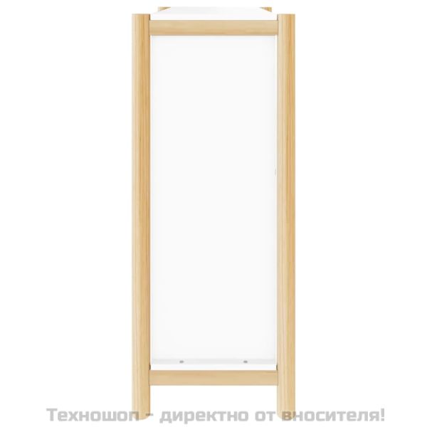 Шкаф за обувки, бял, 57,5x33x80 см, инженерно дърво