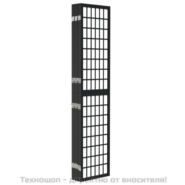 Параван за стая, 6 панела, японски стил, 240x170 cм, черен