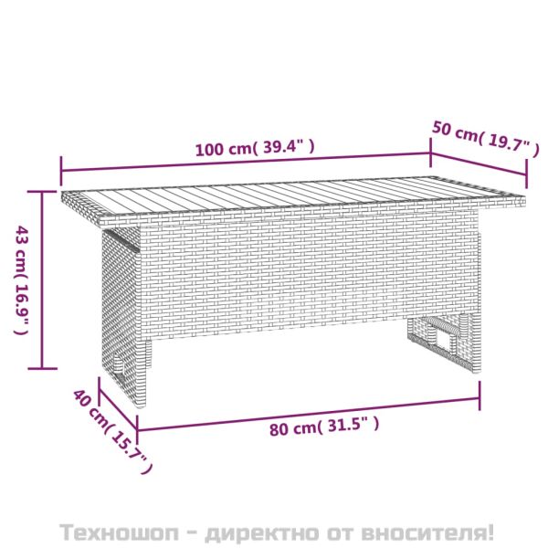 Градински лаундж комплект с възглавници 2 части черен полиратан