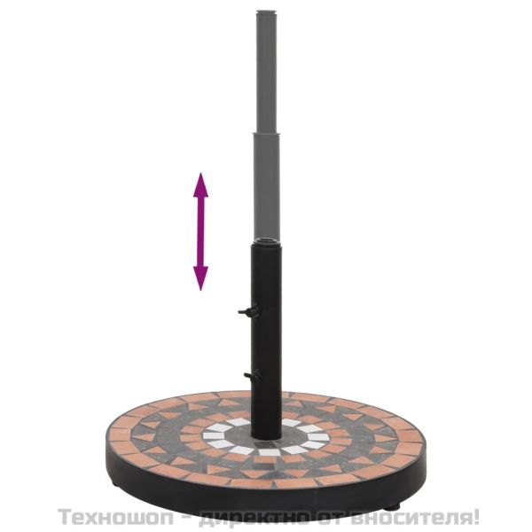 Основа за чадър, теракота и бяло, кръгла, 12 кг