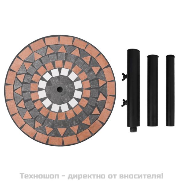 Основа за чадър, теракота и бяло, кръгла, 12 кг