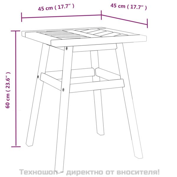 Градински лаундж комплект от 3 части, акациево дърво масив